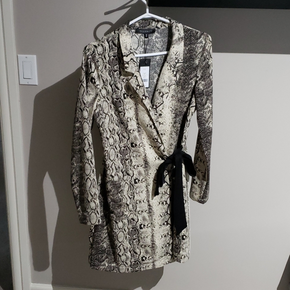 Dynamite snake print wrap dress
